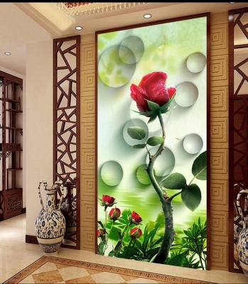 tranh gạch 3d - tranh hoa hồng - NC23