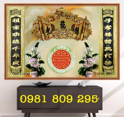 Tranh phòng thờ - gạch tranh 3d phúc lộc thọ