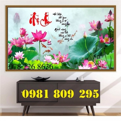 Tranh gạch trang trí 3d hoa sen sứ ngọc NP399