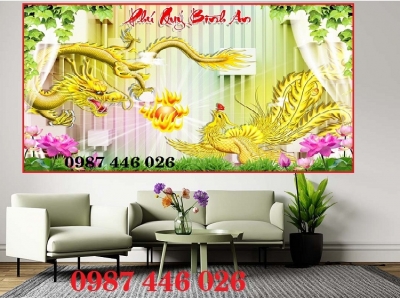 Gạch tranh rồng phượng HP980
