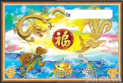 Tranh gạch 3d ốp tường rồng phượng - SKMM08