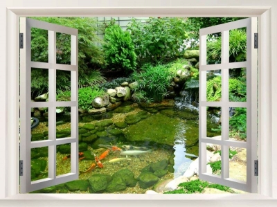 Tranh gạch 3d ốp tường tranh cửa sổ - HGF31