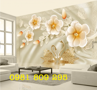 Tranh 3d hoa ngọc - gạch 3d