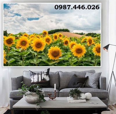 Gạch tranh ốp tường vườn hoa 3d