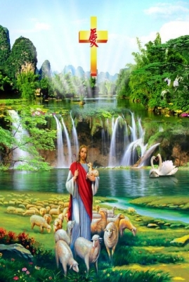 Tranh gạch 3d ốp tường tranh thiên chúa - JGF43