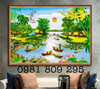 Gạch tranh đồng quê ốp tường HP646