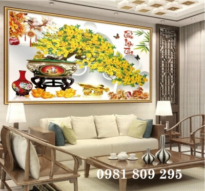 mẫu tranh gạch 3d , tranh hoa mai