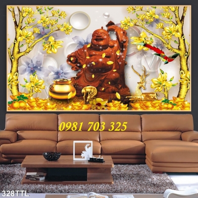 Tranh gạch kim tiền tài lộc 3D