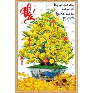 Tranh gạch 3d cây mai vàng - XCB8