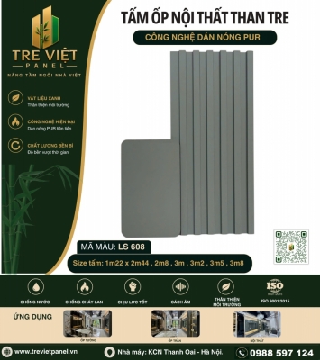 Tấm ốp tường lam sóng than tre