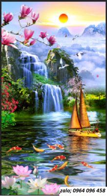 Gạch tranh 3d phong thủy phòng khách GVC43