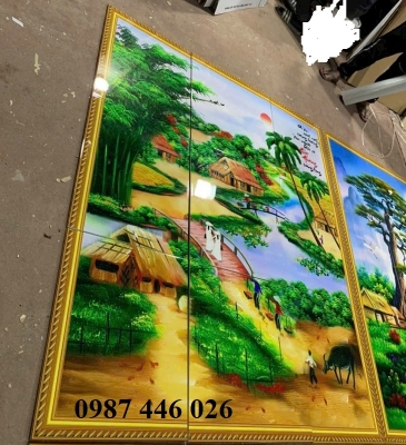Tranh gạch men làng quê HP8234