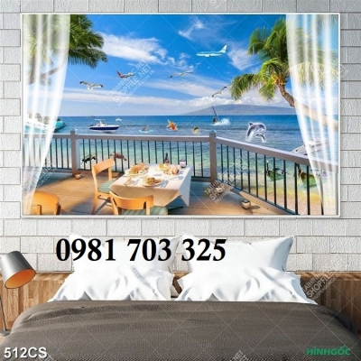 gạch tranh trang trí, tranh cửa sổ 3D