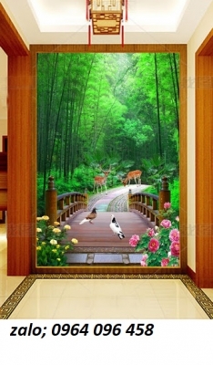 Tranh gạch 3d con đường hàng cây - 333SM