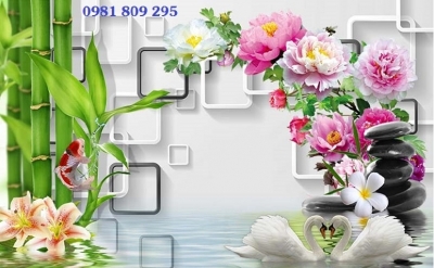 Tranh hoa sen- gạch tranh ốp tường: HP205
