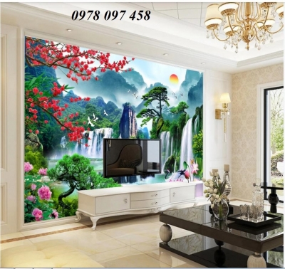 Gạch tranh 3D - tranh thác nước