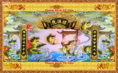 Phòng thờ gia tiên - gạch tranh 3D