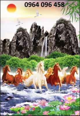 tranh ngựa - tranh gạch 3d mã đáo thành công - 32LK