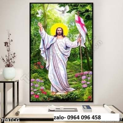 Tranh gạch 3d ốp tường tranh thiên chúa - SLN89
