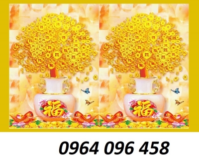 Tranh gạch cây tiền vàng 3d - HGD32