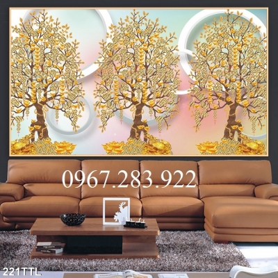 Gạch tranh- Tranh phong thuỷ cây kim tiền