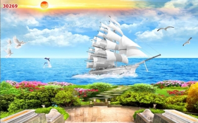 Tranh 3D - thuận buồm xuôi gió