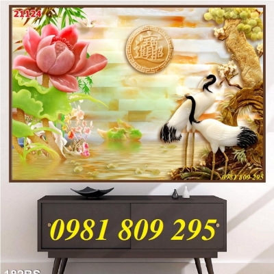 tranh gạch 3d chim hạc - gạch tranh ốp tường
