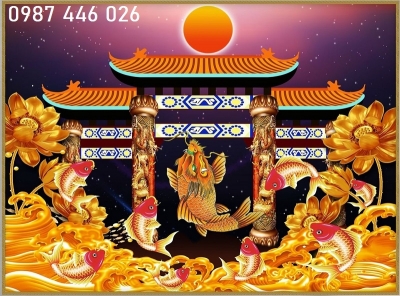 Tranh gạch men cá chép