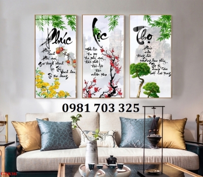 Tranh gạch thư pháp phúc lộc thọ