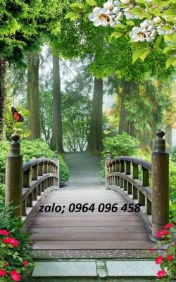 Tranh gạch 3d con đường hàng cây - SLX32