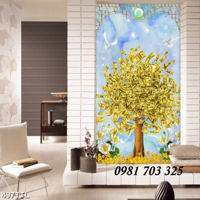 Tranh gạch khổ đứng- gạch men 3D ốp tường