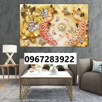 Tranh gạch chim công đẹp