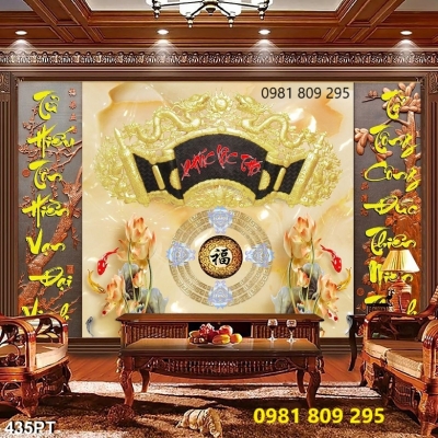 Tranh gạch phòng thờ gia tiên HQ7476