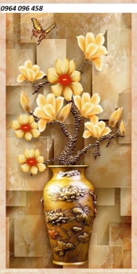Tranh bình hoa - tranh gạch 3d bình hoa - NN55