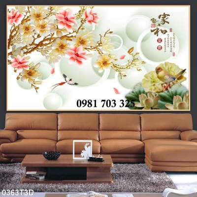 Tranh gạch 3D hình hoa đẹp