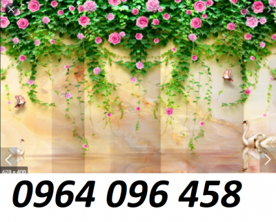 Tranh gạch hoa hồng leo 3d - 987bn