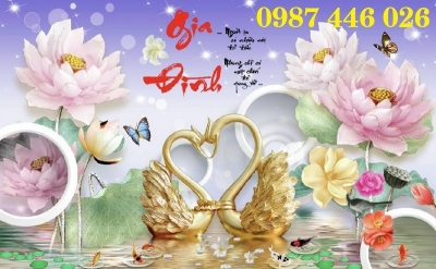 Gạch tranh hoa 3d ốp tường HP2743