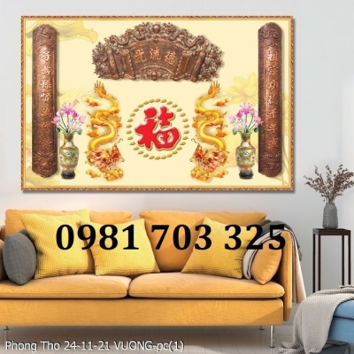 Tranh gạch 3D đẹp trang trí phòng thờ