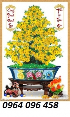 Tranh gạch 3d cây mai dán tường - NVM55
