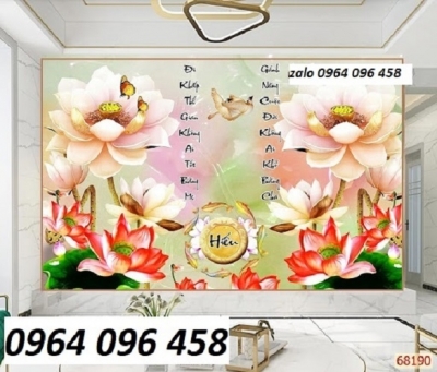 Tranh hoa sen - tranh gạch 3d hoa sen ốp tường - 922XC