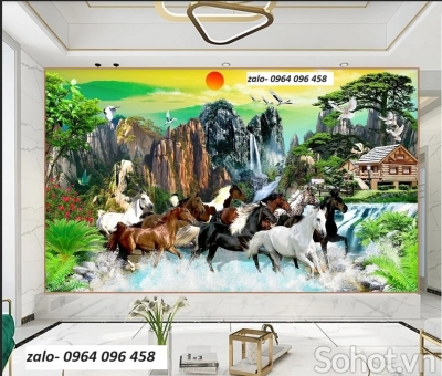 Tranh  gạch men 3d ốp tường mã đáo thành công - 544CCX