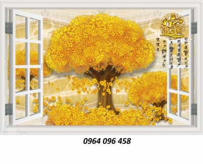 Tranh gạch cây kim tiền 3d - 6777C