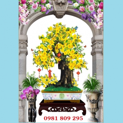 Tranh gạch men hoa mai JP554