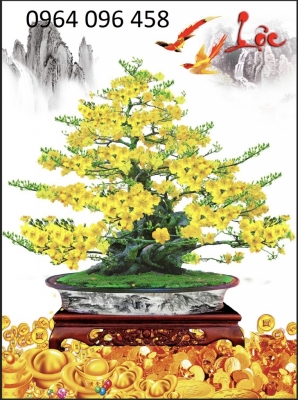 Tranh gạch 3d hoa mai - LSAZ11