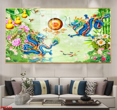 Gạch tranh đẹp rồng phượng 3D