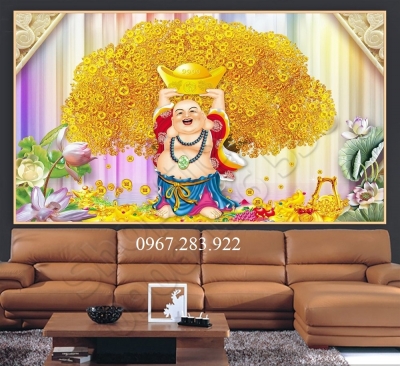 Tranh 3D- Tranh gạch Phật Di Lặc