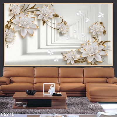 Tranh gạch 3D hoa trang trí phòng