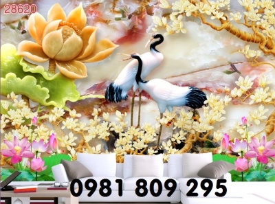 Tranh gạch hoa sen 3d - tranh ốp tường