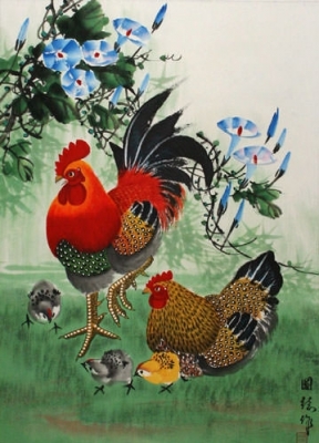 Tranh gạch 3d con gà - gạch tranh 3d con gà - FGH85