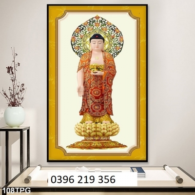 Tranh Phật 3d trang trí phòng khách Phong thủy